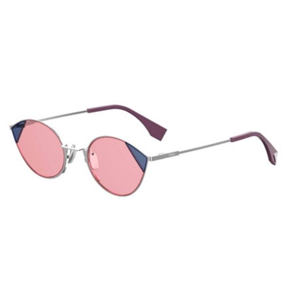 Fendi $545 Cut-Eye FF 0342 AVB U1 Womens Cat-Eye Sunglasses Silver Pink 51mm‎ main image 8